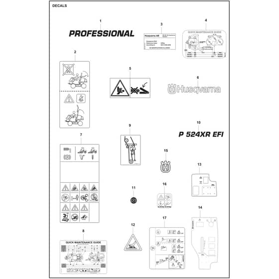 Husqvarna P524XR EFI - 970601701 - Decals