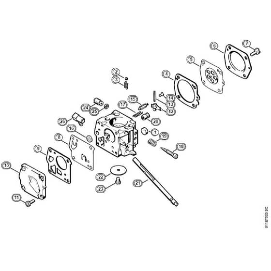 Genuine Stihl P835 / K - Carburetor HS-271  3 40 725 601