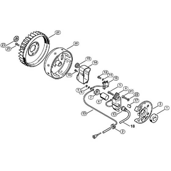 Genuine Stihl P840 / D - Ignition system 3 40 639 124