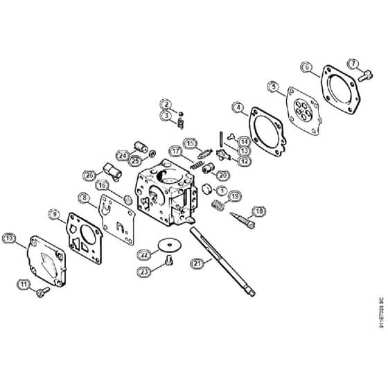 Genuine Stihl P840 / K - Carburetor HS-271  3 40 725 601