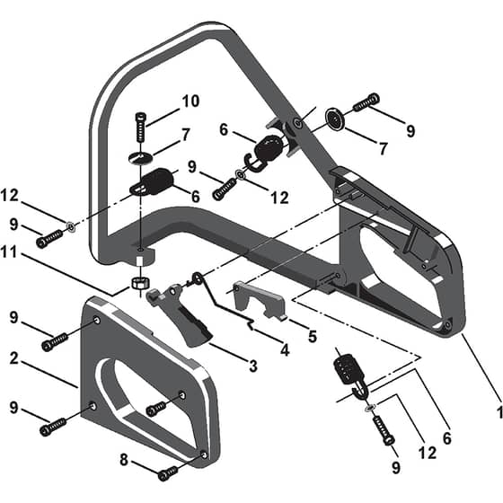 P 390 - 2004 - 222716000/KRO - Stiga Chainsaw Handle Diagram