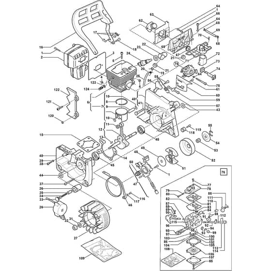 P 500 20 - 2003 - 125020003 - Stiga Chainsaw Engine Diagram