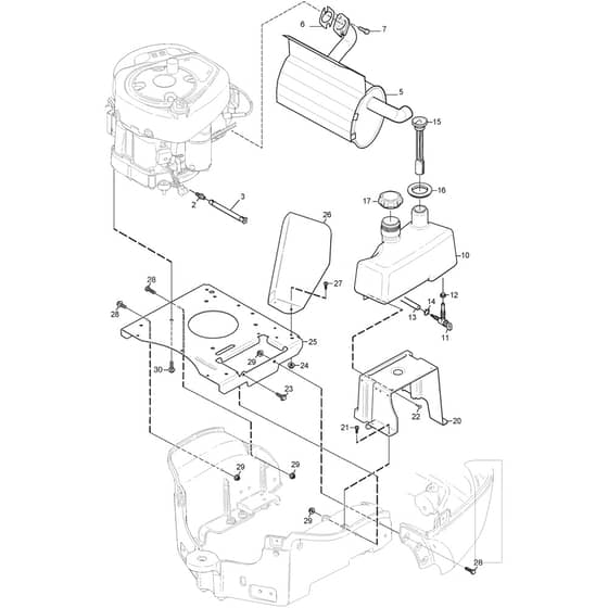 PARK 120 - 2016-2022 - 2F5820241/S16 - Stiga Front Mower Engine Diagram