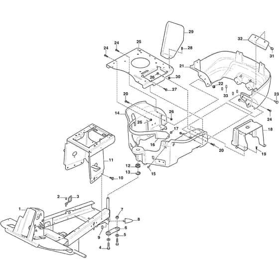 PARK 220 - 2016-2021 - 2F5820321/S16 - Stiga Front Mower Frame Diagram