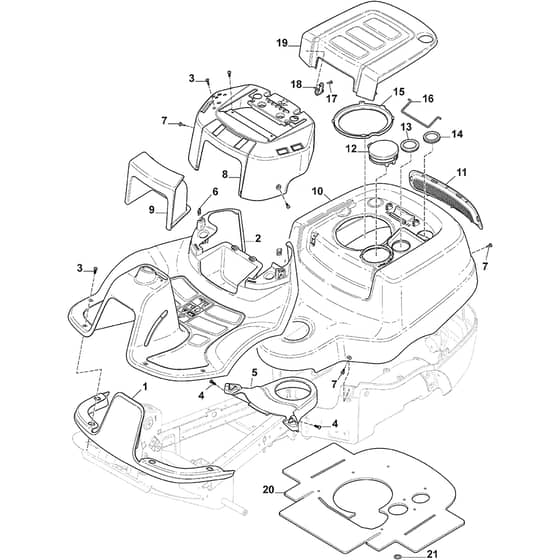 PARK 220 - 2018 - 2F5820321/STX - Stiga Front Mower Body Diagram