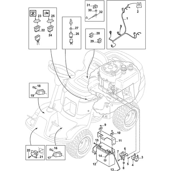PARK 220 - 2018 - 2F5820321/STX - Stiga Front Mower Electric Parts Diagram