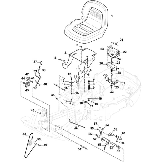 PARK 220 - 2018 - 2F5820321/STX - Stiga Front Mower Seat Diagram