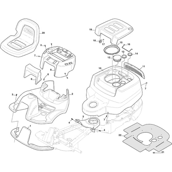 PARK 300 C - 2024-2025 - 2F5820425/ST1 - Stiga Front Mower Body Diagram