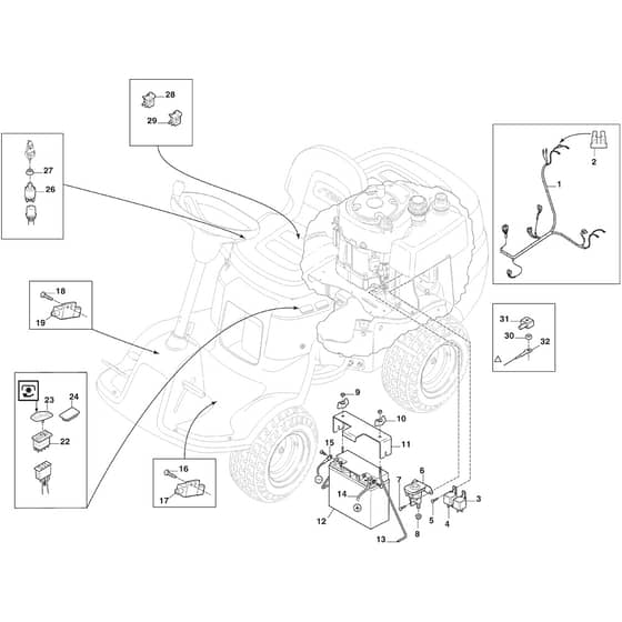 PARK 300 LC - 2025-2026 - 2F5820245/ST1 - Stiga Front Mower Electrical Parts Diagram
