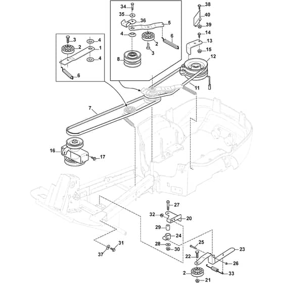 PARK 300 M - 2016-2024 - 2F5820241/S16 - Stiga Front Mower PTO Diagram