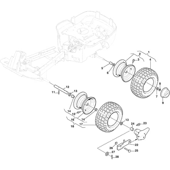 PARK 300 M - 2020-2024 - 2F5820241/ST1P - Stiga Front Mower Wheel Diagram