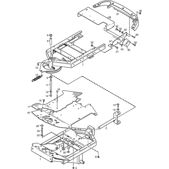 PARK 320 M - 2015 - 2F6120520/S15 - Stiga Front Mower Frame Diagram