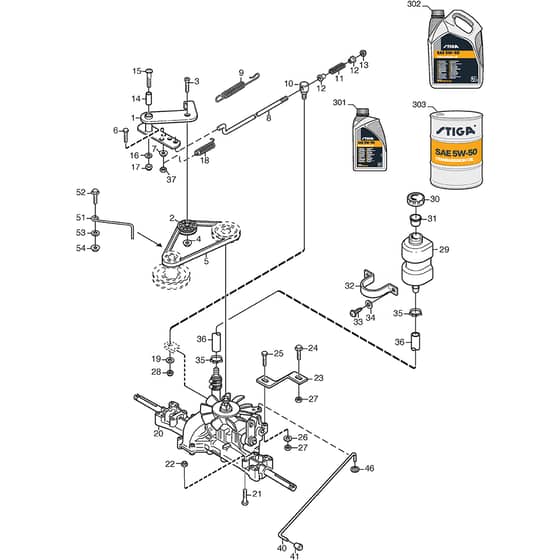 PARK 320 M - 2015 - 2F6120520/S15 - Stiga Front Mower Transmission Diagram