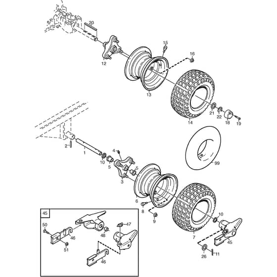 PARK 320 M - 2015 - 2F6120520/S15 - Stiga Front Mower Wheel Diagram