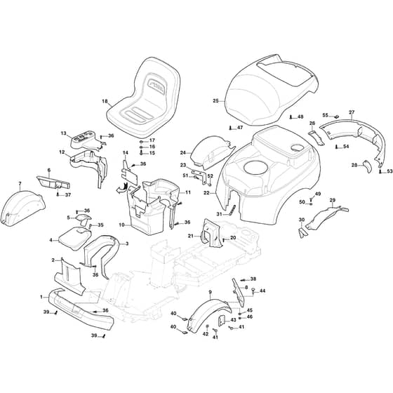 PARK 320 P - 2021 - 2F6120545/ST1 - Stiga Front Mower Body Diagram