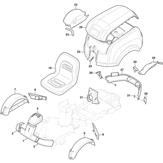 PARK 320 PG - 2020-2021 - 2F6120541/STX - Stiga Front Mower Body Diagram