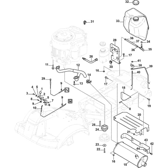 PARK 320 W - 2017 - 2F6120620/S17 - Stiga Front Mower Engine Diagram