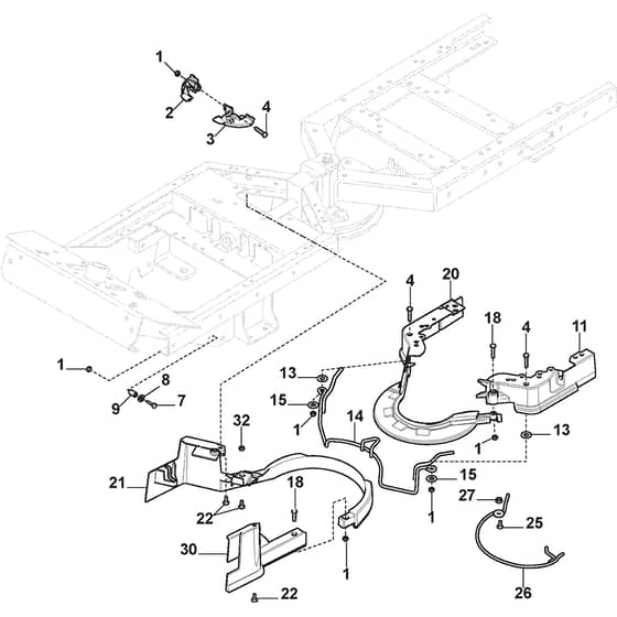 PARK 340 GX - 2018-2019 - 2F6130241/ST1 - Stiga Front Mower Belt Protection Diagram