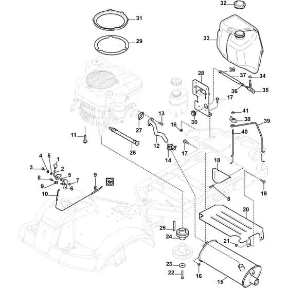 PARK 340 GX - 2018-2019 - 2F6130241/ST1 - Stiga Front Mower Engine Diagram