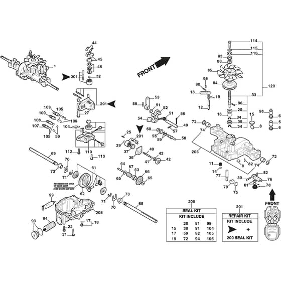 PARK 340 GX - 2018-2019 - 2F6130241/ST1 - Stiga Front Mower K574F Diagram