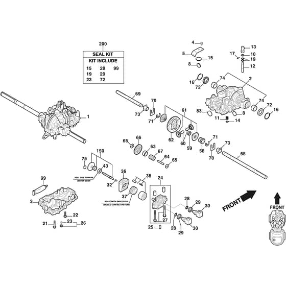 PARK 340 GX - 2018-2019 - 2F6130241/ST1 - Stiga Front Mower KTM10M Diagram
