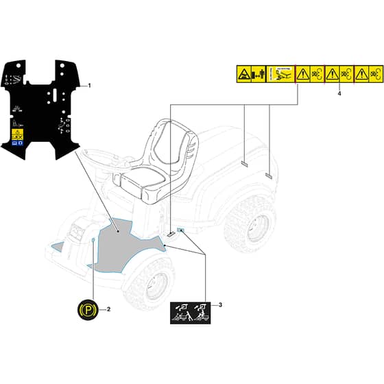 PARK 340 GX - 2021 - 2F6130241/STX - Stiga Front Mower Labels Diagram
