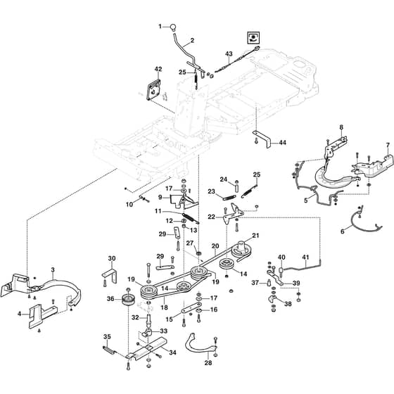 PARK 340 GX - 2021 - 2F6130241/STX - Stiga Front Mower PTO Diagram