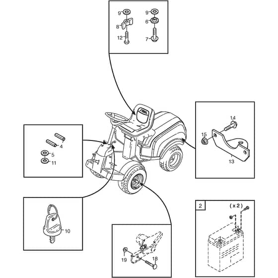 PARK 340 MWX - 2015-2017 - 2F6130620/S15 - Stiga Front Mower Assembly Parts Diagram