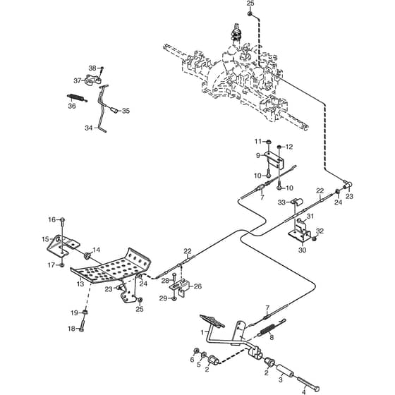 PARK 340 MWX - 2015-2017 - 2F6130620/S15 - Stiga Front Mower Foot Controls Diagram
