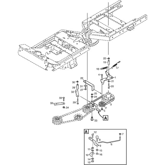PARK 340 MWX - 2015-2017 - 2F6130620/S15 - Stiga Front Mower PTO 01 Diagram