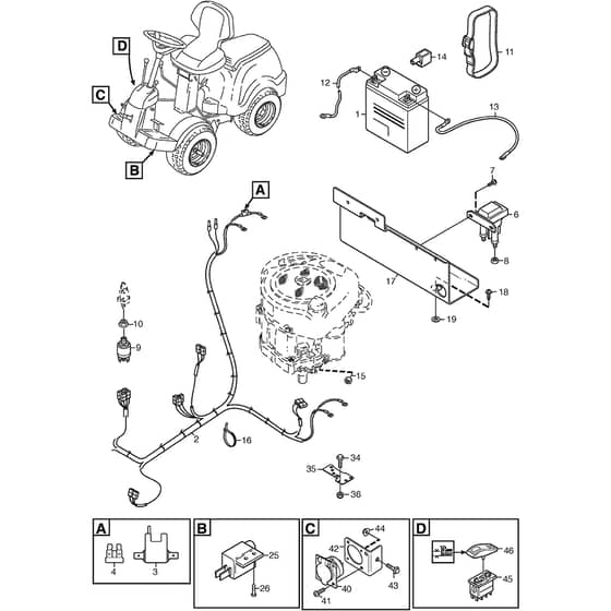 PARK 340 MX - 2015 - 2F6130520/S15 - Stiga Front Mower Electric Parts Diagram