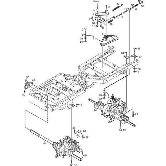 PARK 340 MX - 2015 - 2F6130520/S15 - Stiga Front Mower Transmission 01 Diagram