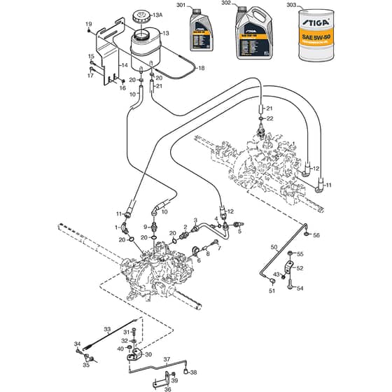 PARK 340 MX - 2015 - 2F6130520/S15 - Stiga Front Mower Transmission 02 Diagram