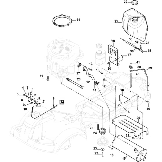 PARK 340 PX - 2018-2019 - 2F6130511/S18 - Stiga Front Mower Engine Diagram