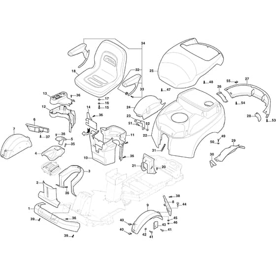 PARK 345 PWX - 2021 - 2F6130535/ST1 - Stiga Front Mower Body Diagram