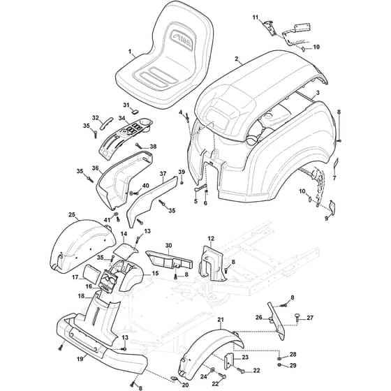 PARK 416 P VM - 2018-2020 - 2F6220541/ST1 - Stiga Front Mower Body Diagram