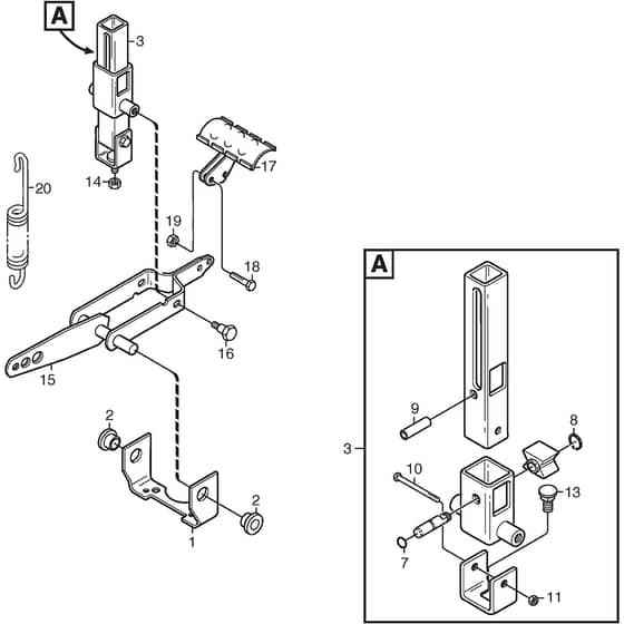 PARK 420 - 2016-2017 - 2F6020421/S16 - Stiga Front Mower Pedal Lift Diagram