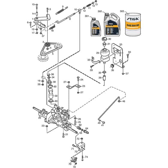 PARK 420 - 2016-2017 - 2F6020421/S16 - Stiga Front Mower Transmission Diagram