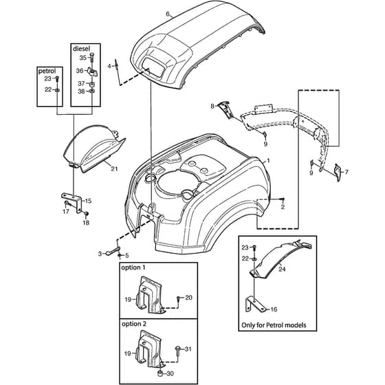 PARK 420 P - 2015 - 13-6320-11 - Stiga Front Mower Body Works 02 Diagram