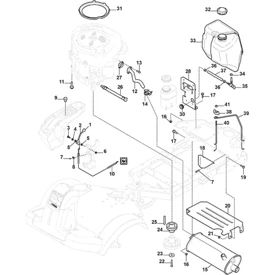 PARK 420 P - 2016-2019 - 2F6220511/S16 - Stiga Front Mower Engine Diagram