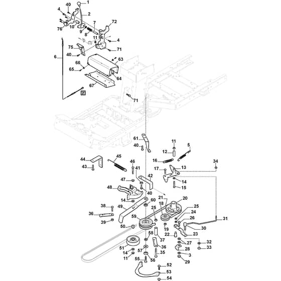 PARK 420 P - 2016-2019 - 2F6220511/S16 - Stiga Front Mower PTO Diagram