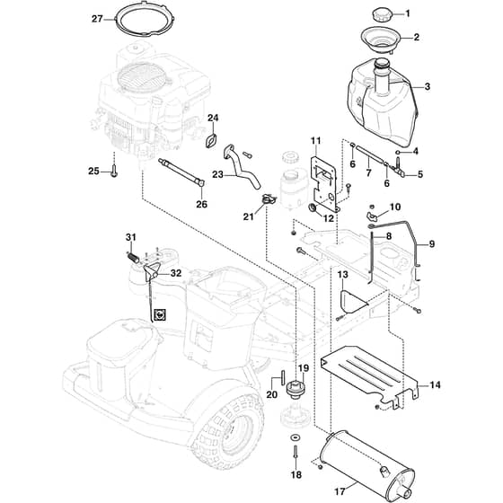 PARK 500 - 2022-2025 - 2F6120545/ST2 - Stiga Front Mower Engine Diagram