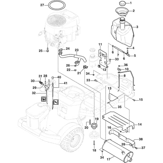 PARK 500 W - 2023-2024 - 2F6120645/ST2P - Stiga Front Mower Engine Diagram