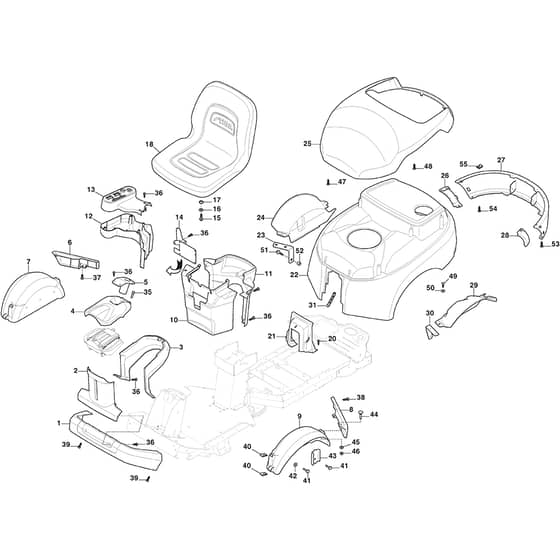PARK 500 WX - 2023-2024 - 2F6130645/ST2 - Stiga Front Mower Body Diagram