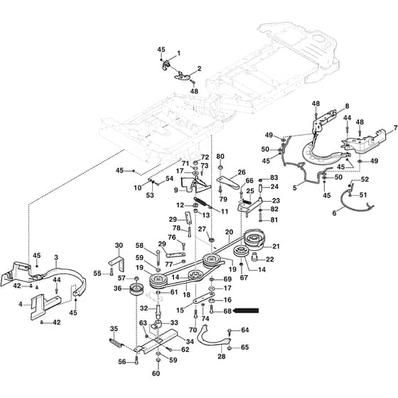 PARK 500 WX - 2023-2024 - 2F6130645/ST2 - Stiga Front Mower PTO Diagram