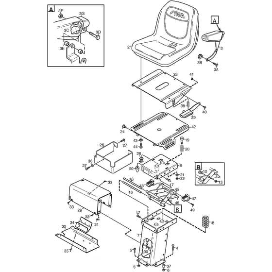 PARK 520 DP - 2014-2015 - 13-6318-31 - Stiga Front Mower Seat Diagram