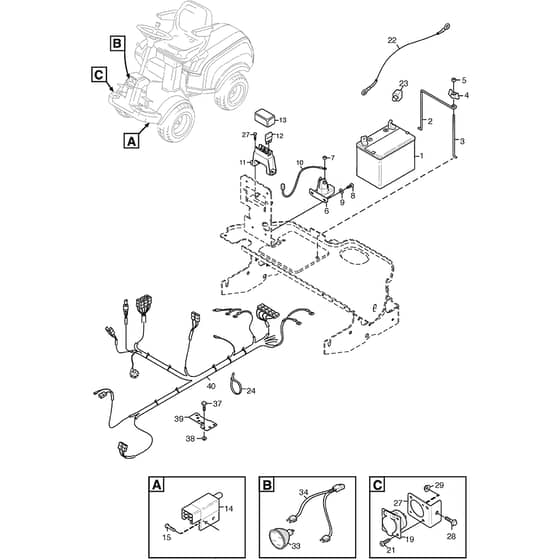 PARK 520 DP - 2016-2017 - 2F6226281/S16 - Stiga Front Mower Electric Parts Diagram