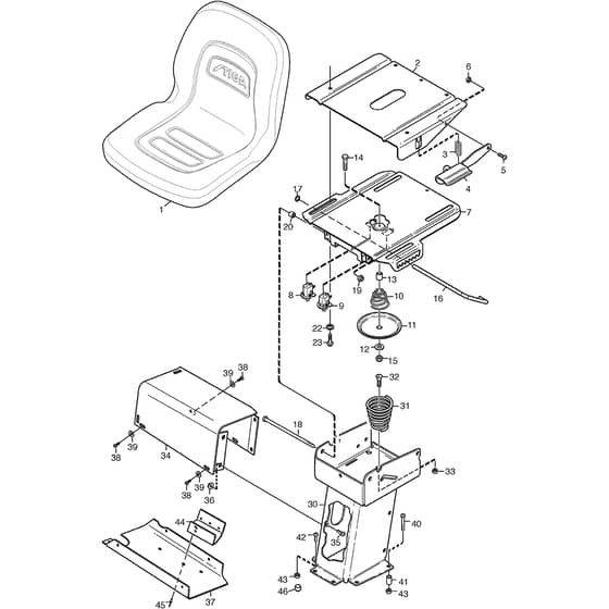 PARK 520 DP - 2016-2017 - 2F6226281/S16 - Stiga Front Mower Seat Diagram