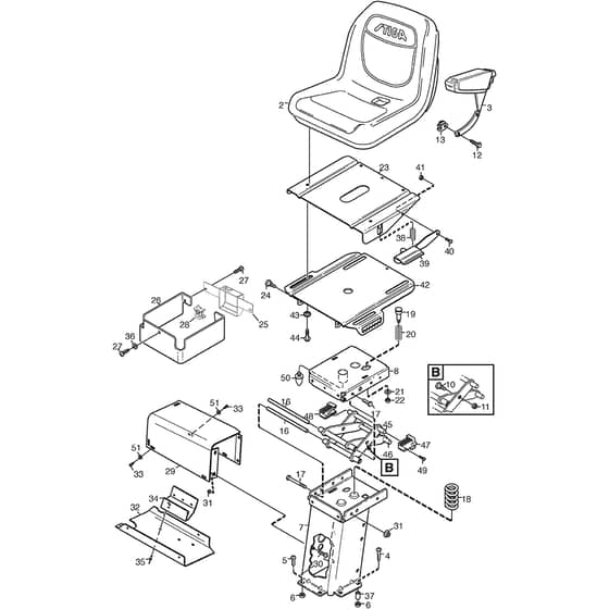 PARK 540 DPX - 2014-2015 - 13-6319-31 - Stiga Front Mower Seat Diagram