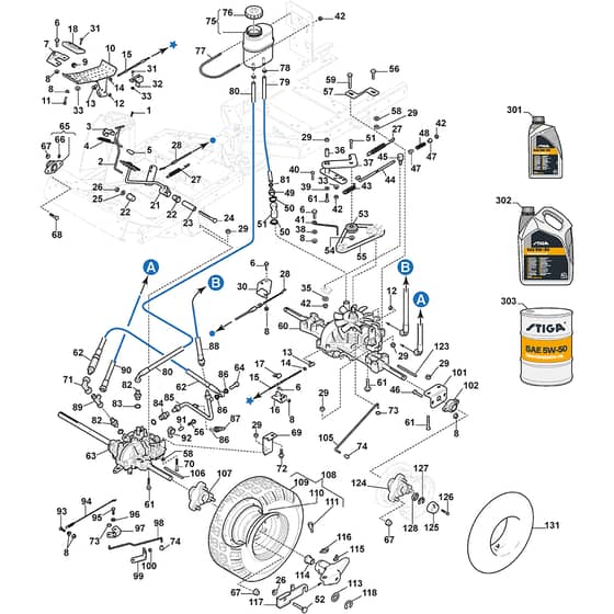 PARK 540 DPX - 2016-2020 - 2F6236281/S16 - Stiga Front Mower Transmission Diagram